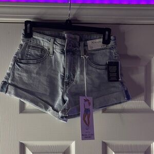 NWT Light Blue Denim Roll Cuff Shorts size 1/25 RE generation by celebrity pink